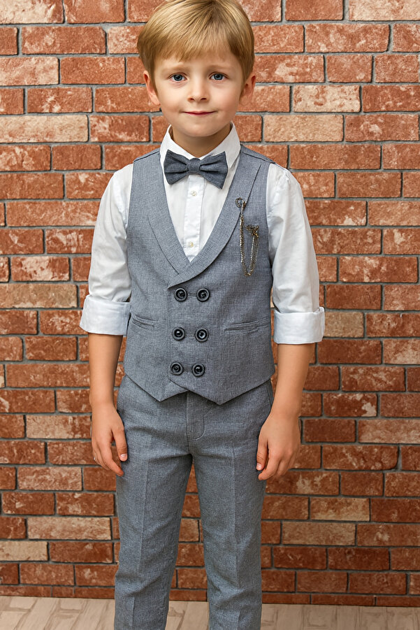 HAYTA Yelek Takım Gömlekli Papyonlu Set 5yaş-14yaş Venedik