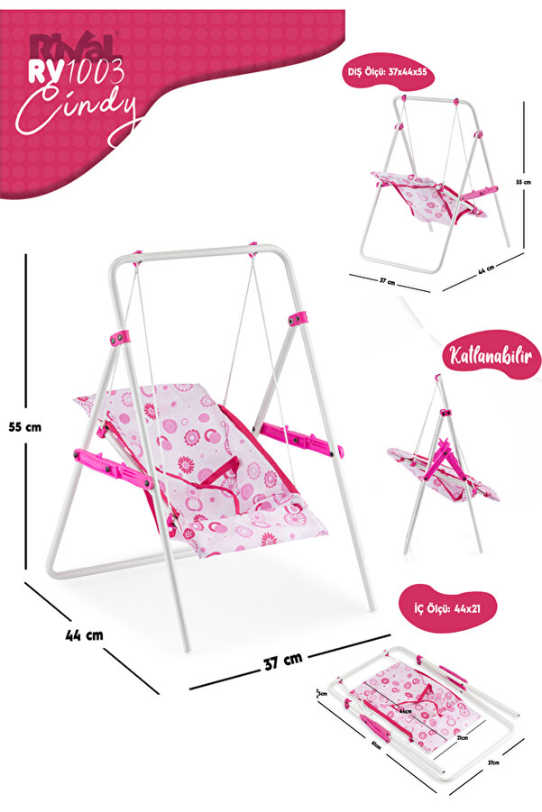 Rival Rv1003 Cindy Oyuncak Bebek Salıncak / Büyük Ölçülerde Metal Ayaklı