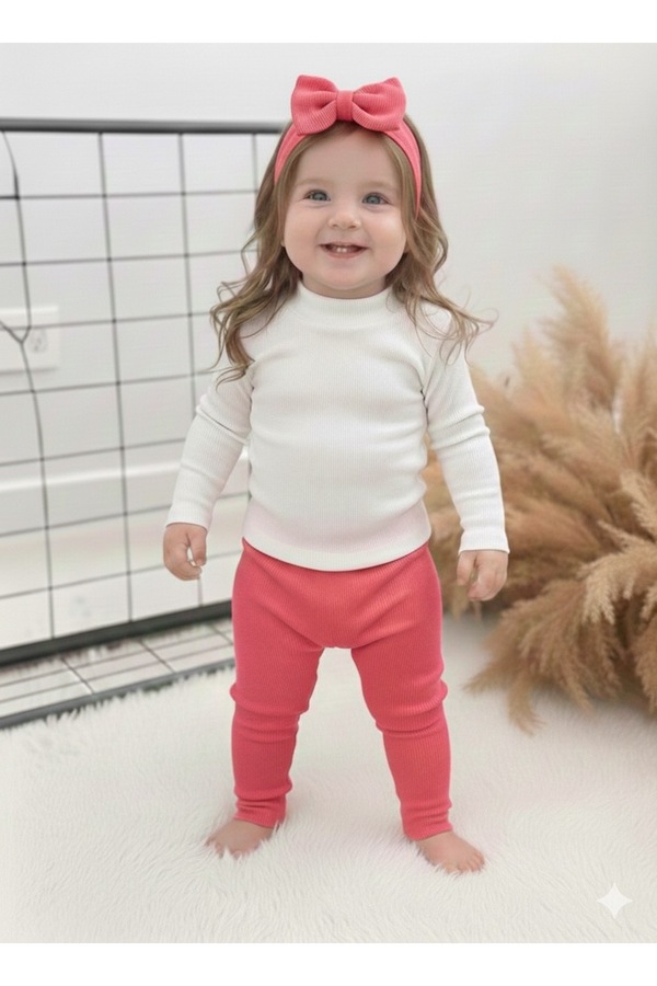 BAHNUR PEMBELi BEBEK TAYT BLUZ BANDANA TAKIMI SETi