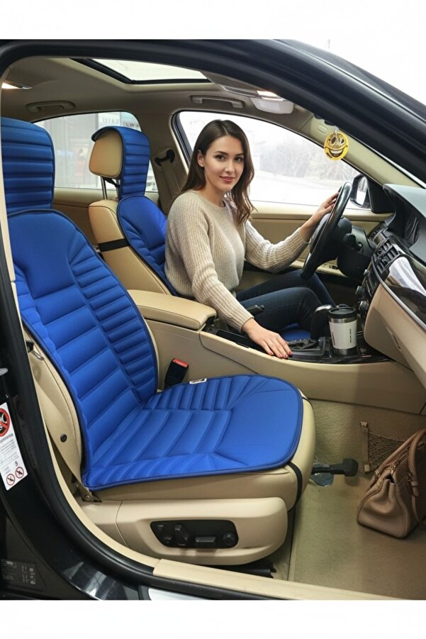 Cartex Fiat Egea Uyumlu Mavi Koltuk Kılıf Koruyucu Minderi Ön 2li Minder Ortopedik Lüks