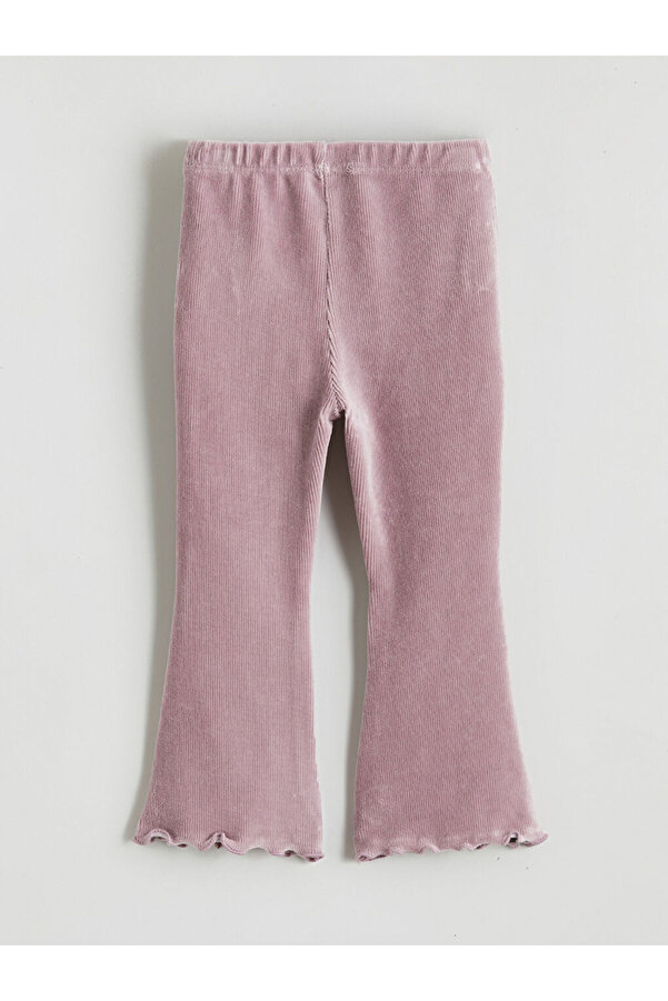 LC Waikiki GiyÇık Store den Lila Kadife İspanyol Paça Kız Bebek Tayt