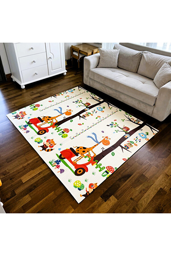DELT Premium Katlanabilir Çift taraflı çocuk bebek Oyun Matı Harfler (150*200 CM*1 CM Kalınlık)- ÇANTALI