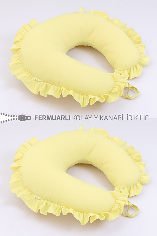 Jaju Baby Sarı Fırfırlı Emzirme Yastığı / Destek Minderi