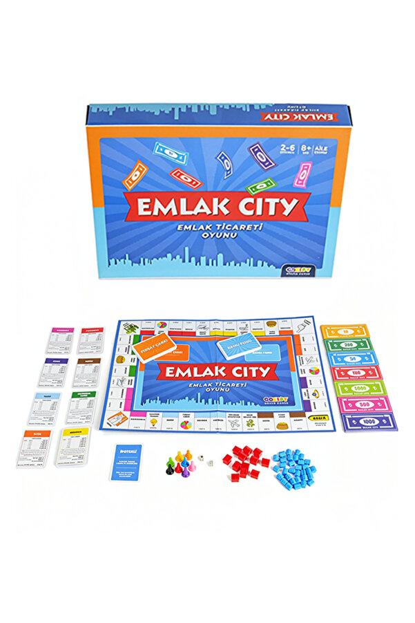 Gokidy Türkiye Şehirleri Emlak Ticaret Oyunu 2-6 Kişilik - Mavi