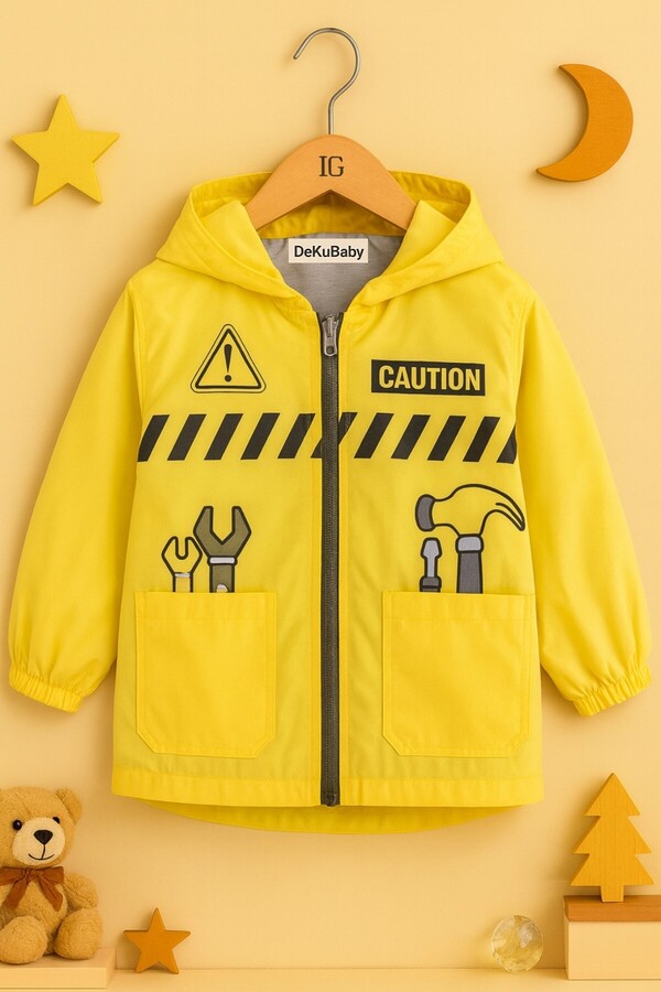 DeKuBaby Yeni Sezon Tamir Seti Desenli Su İtici Soğuk Ve Rüzgar Geçirmez Özellikli Çocuk Mont Yağmurluk