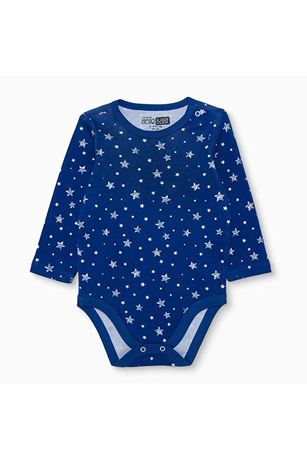 ebebek Hello Baby HelloBaby Erkek Bebek Uzun Kol Body İnterlok Çıtçıtlı Yaka Uzun Kol