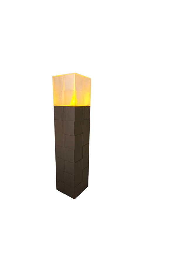 multiogz 🔥 3D Baskı Işıklı Dekor Torch – Gece Lambası Stil Blok Model (20 cm)