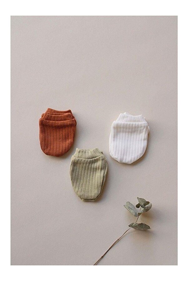 LC Waikiki 3Lü Beyaz-Yeşil-Çikolata Yenidoğan Eldiven