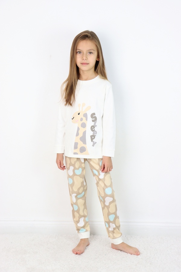 HARİKA KİDS Kız Çocuk Orta Kalınlıkta Basic Baskılı Pijama Takımı