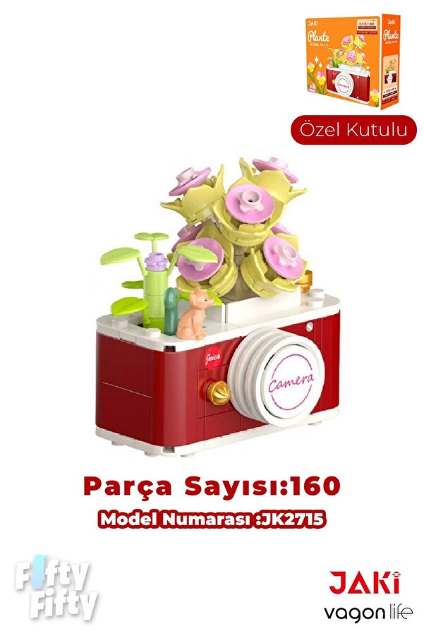 Vagonlife JAKİ Plante Serisi Mutlu Kamera 160 Parça Oyucak Yapım Seti -FFJK2715