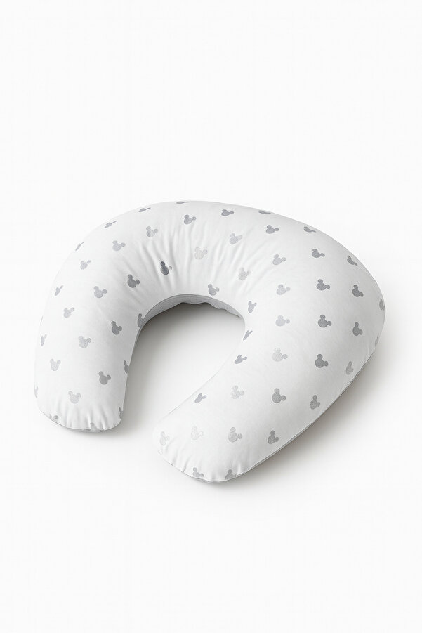 Jaju Baby Pamuklu Silver Mickey Emzirme Yastığı – Ergonomik Destek, Yıkanabilir Kılıf, Anti-Alerjik Kumaş