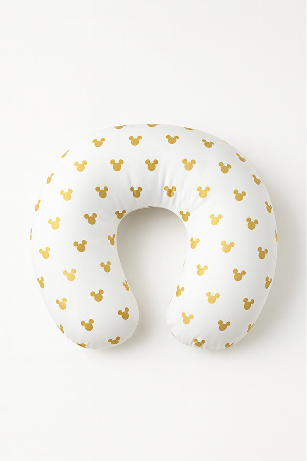 Jaju Baby %100 Pamuklu Gold Mickey Emzirme Yastığı – Yumuşak Dolgulu, Yıkanabilir Kılıf