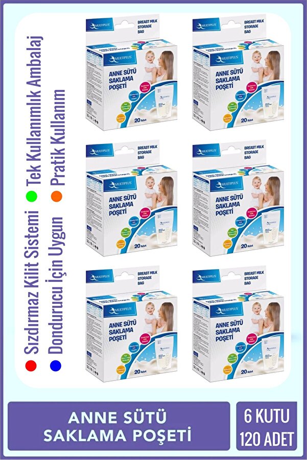 Multiplus Anne Sütü Saklama Poşeti 20 Adet 6 Kutu
