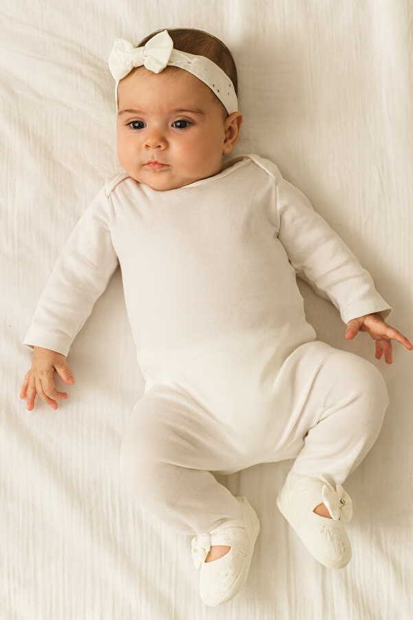 Modomood BilgeTrend Fistolu Bebek Patik Ve Bandana Seti Fisto Desenli Ayakkabı Bandana Set B888