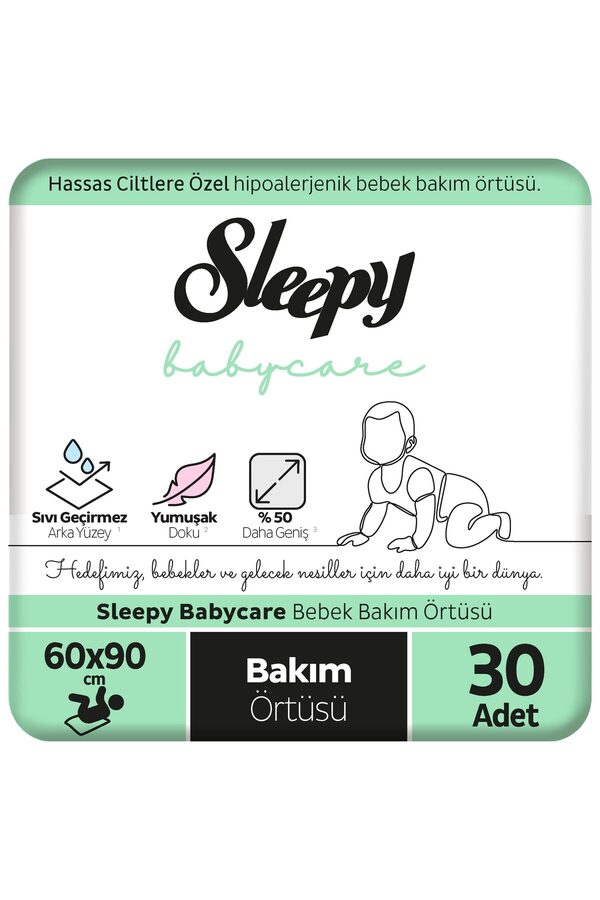 Sleepy Babycare Bebek Bakım Örtüsü 60x90 cm 3x10 30 Adet