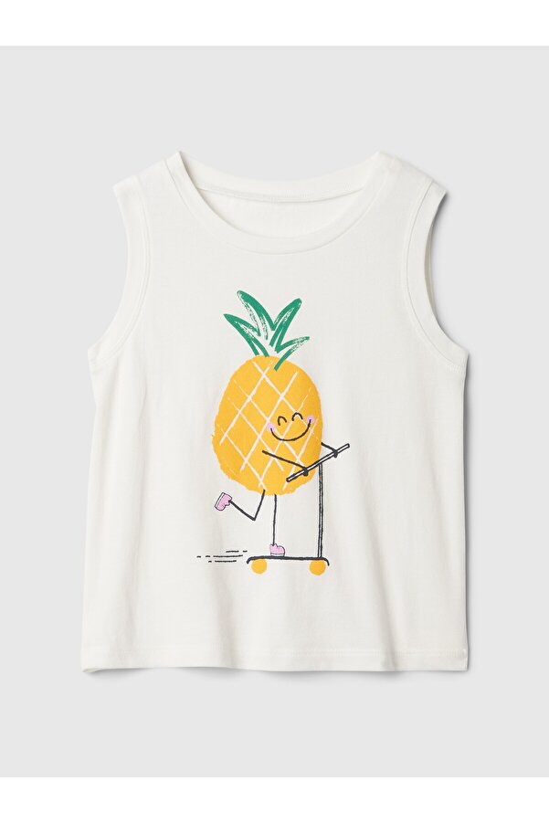 GAP Kız Bebek Kırık Beyaz Organik Pamuk Mix and Match Atlet