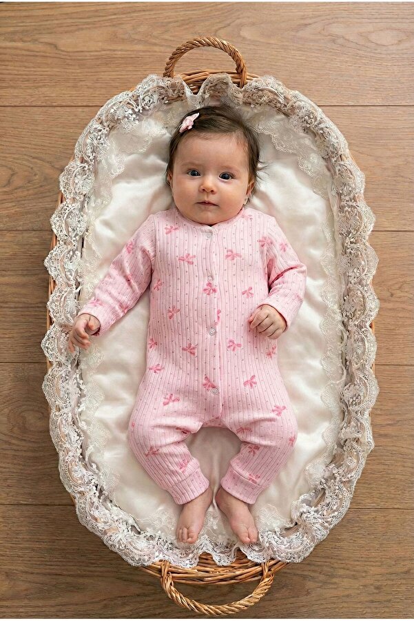 yukobaby bebeğiniz için en doğalı BEBEK PEMBE FİYONKLU 3-6-9 AY PAMUKLU MANŞETŞİZ TULUM YENİDOĞAN HASTANE ÇIKIŞI BEBEK KIYAFETİ