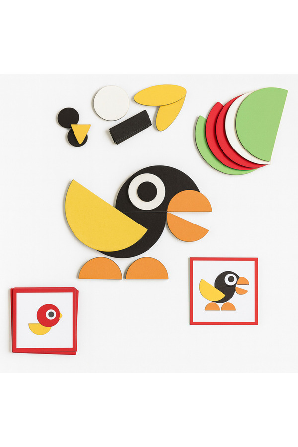 ADS TOYS Ahşap Eğitici Öğretici Sevimli Hayvan Tangramı (29 Parça - 1 Adet Kart Destesi)