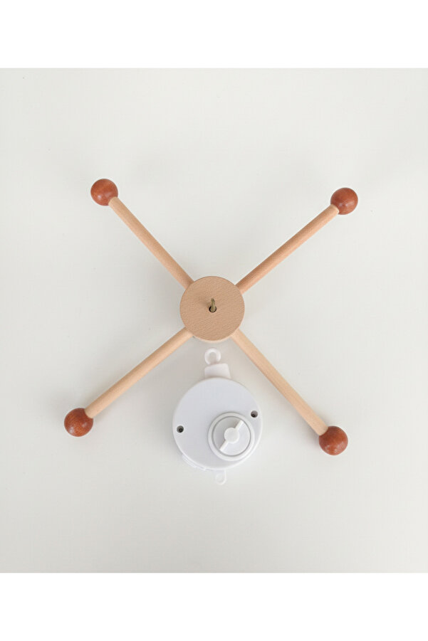 Safikar Ahşap 4 Kollu Dönence Askı Aparatı ve Müzik Kutusu 2'li Set