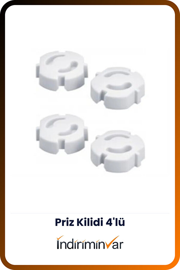 İndiriminVar Çocuk Bebek Güvenlik Priz Fiş Kapatıcı Kilit 4'lü Seti Takım