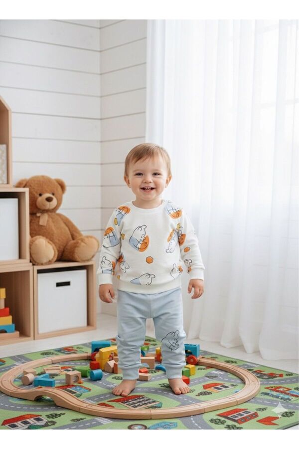 Pırlanta baby Bebek Pamuklu Winnie Baskılı Pijama Takımı - 0-24 Ay