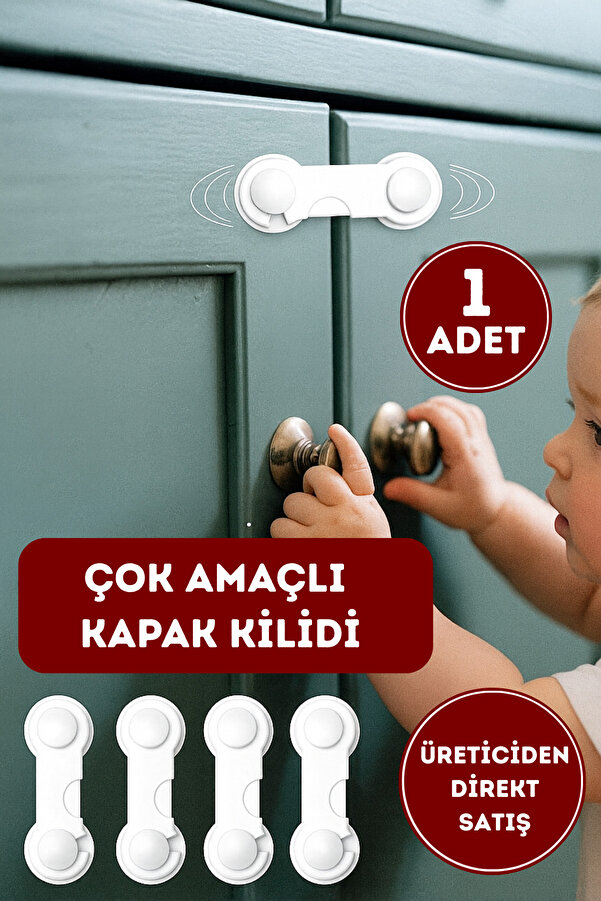 WAPPA 1 ADET Çocuk Güvenlik Kilidi Çekmece Dolap Kilidi Koruyucu Kilit Beyaz Eşya Kilit, Çok Amaçlı Kilit