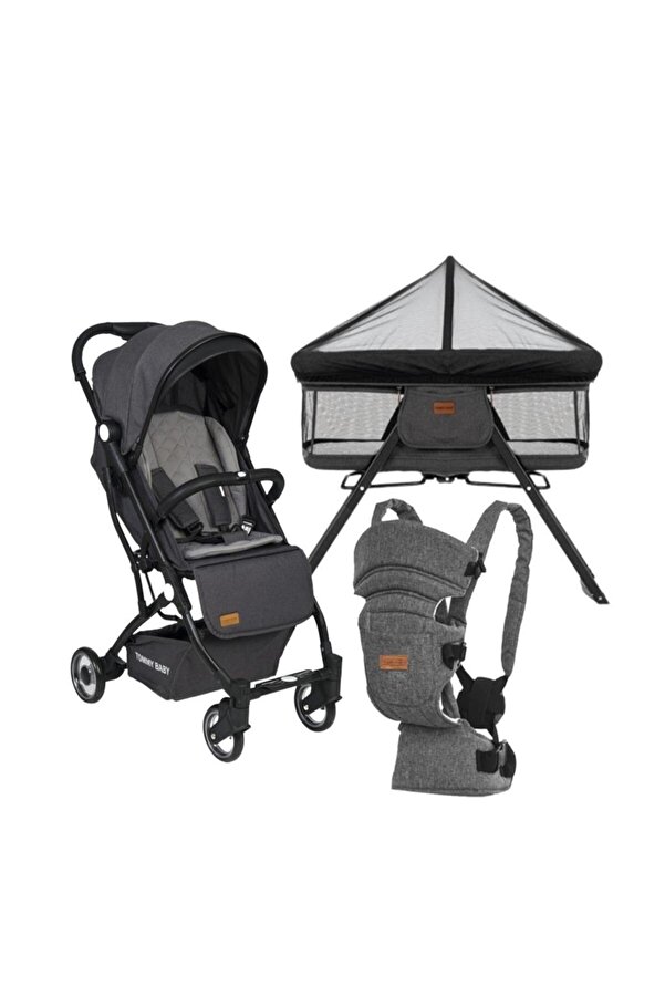 Tommybaby İnci 3 lü Set Kabin Bebek Arabası Katlanır Beşik Kanguru
