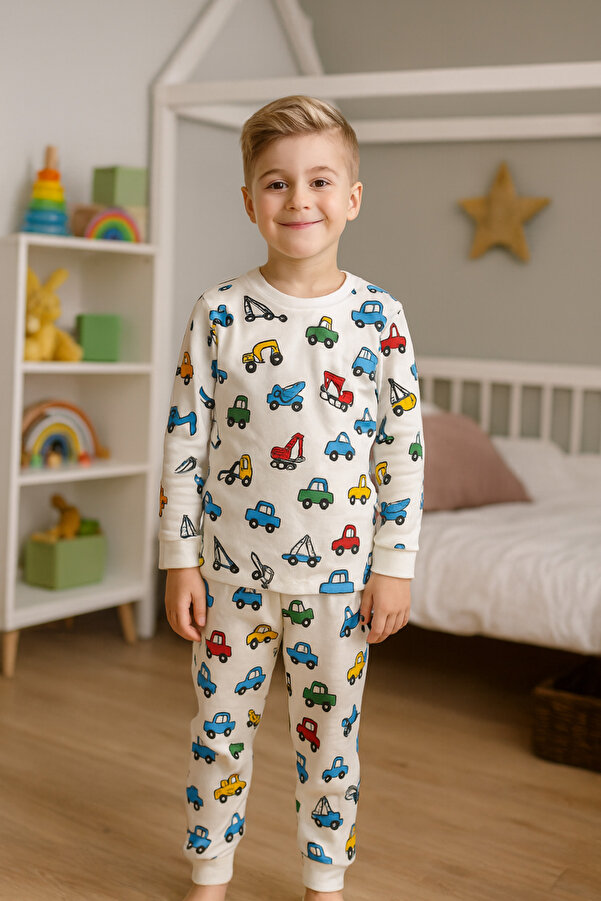 Krazber Pamuklu Erkek Bebek Pijama Takımı 2-6 Yaş