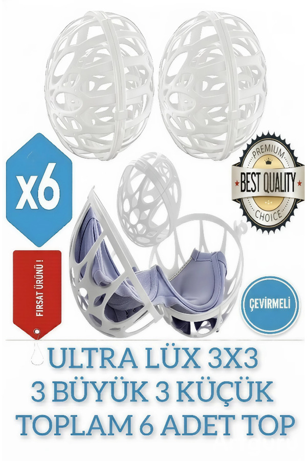 Mikasso Ultra Lüx 3x3 Sütyen Ve Çamaşır Yıkama Topu Pratik Plastik Iç Çamaşır Yıkama Topu TR
