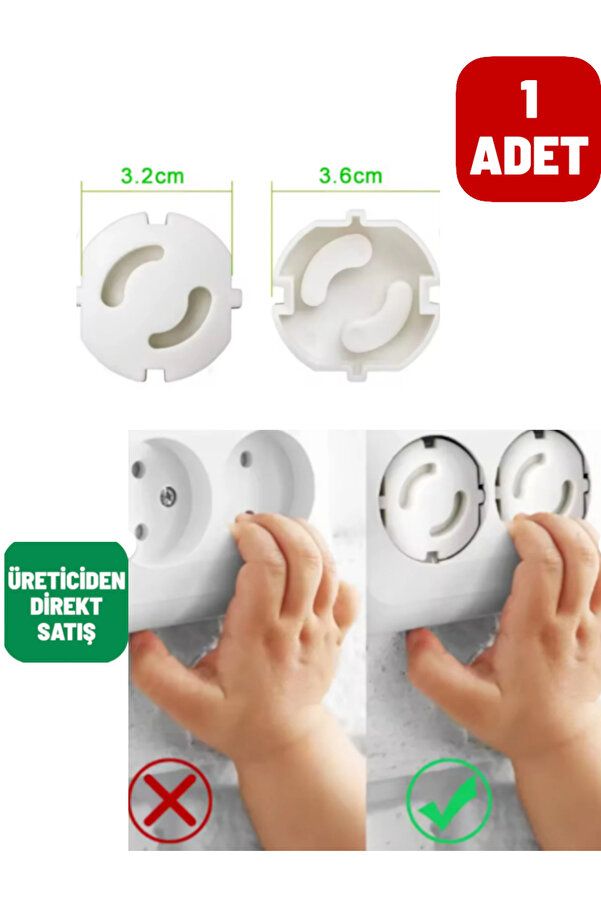 CocoVia 1 ADET Priz Koruma Kapağı Priz Kapağı Koruyucu Kilit Bebek Emniyet Aparatı Priz Kapatıcı