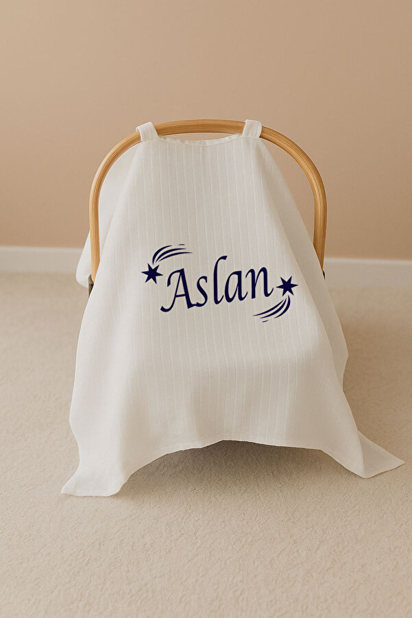 Bebe wini %100 Pamuklu Müslin Tek Kat İsimli Puset Örtüsü MN75