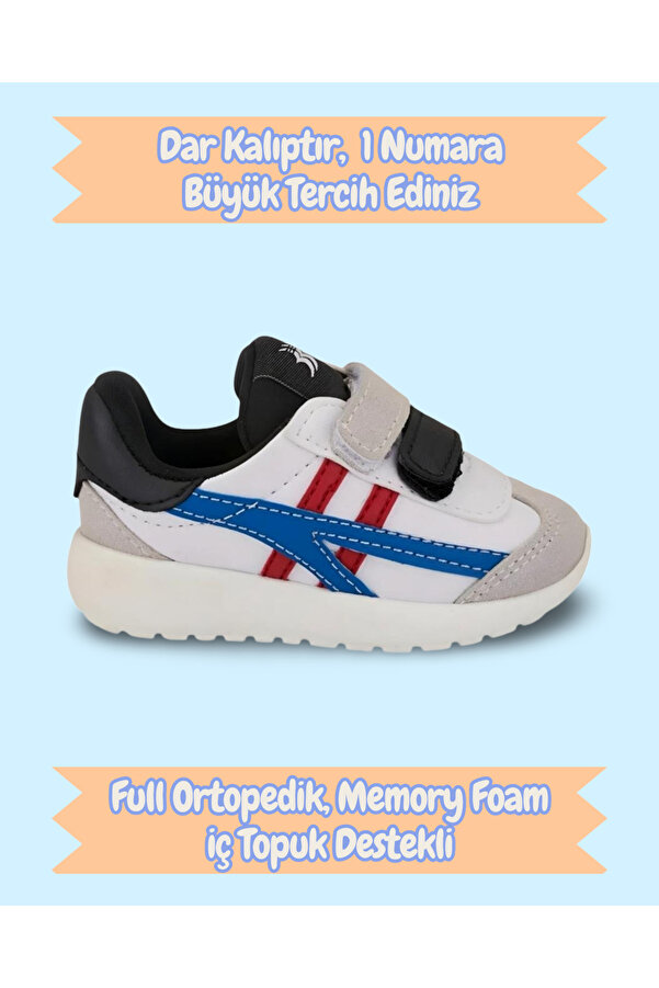 elma bebe İlkadım Full Ortopedik Memory Foam Hafızalı Tabanlık Erkek Bebek Çocuk Sneaker Spor Ayakkabı