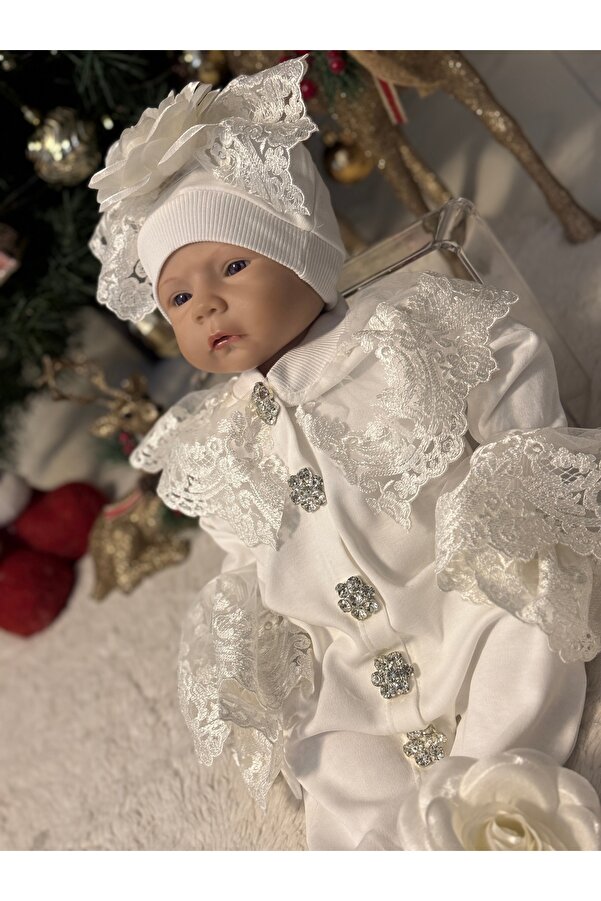 By Serpil Şener Hastane Çıkışı- Mevlüt Takımı- Dantelli Bebek tulumu- Yenidoğan hastane çıkışı