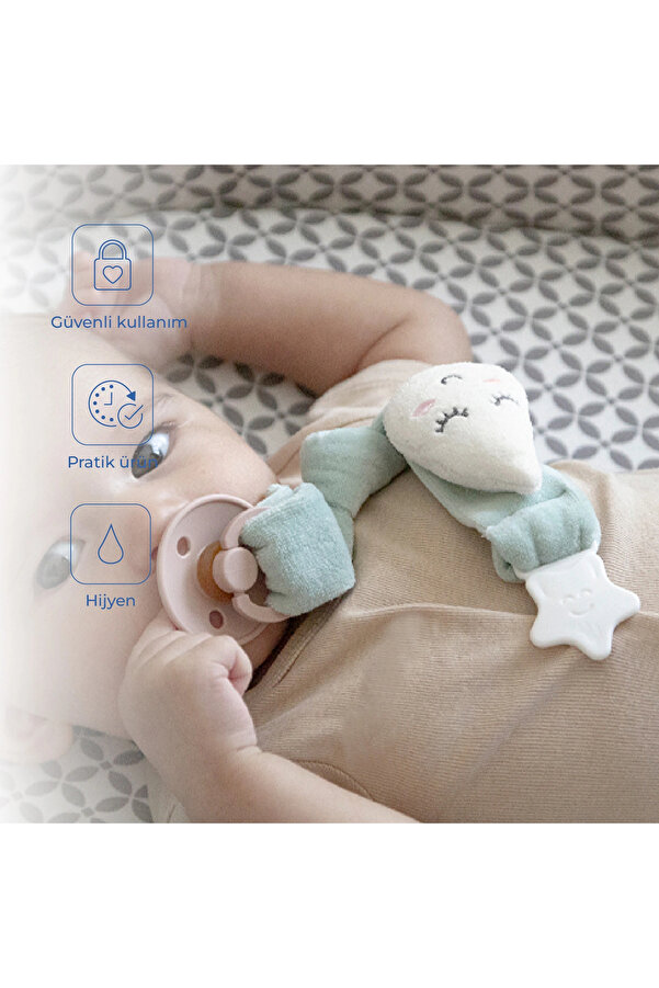 Babyjem Emzik Askısı Damla Desen Yeşil