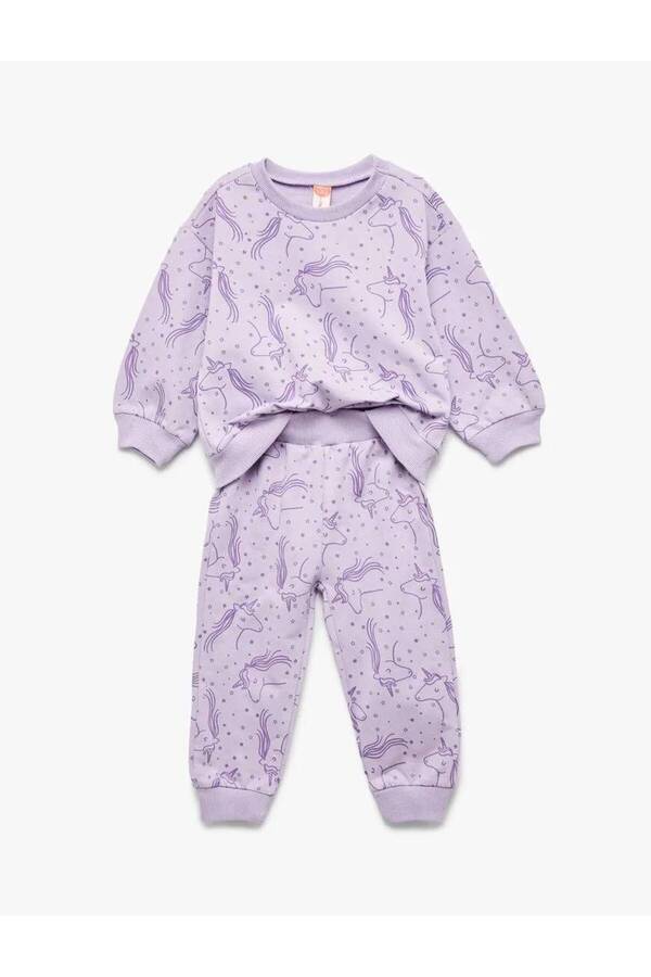 Koton Unicorn Baskılı Pamuklu Şardonlu Eşofman Takımı