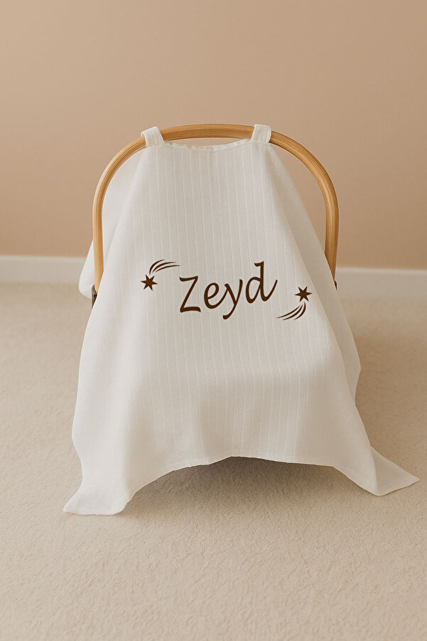 Bebe wini %100 Pamuklu Müslin Tek Kat İsimli Puset Örtüsü MN74