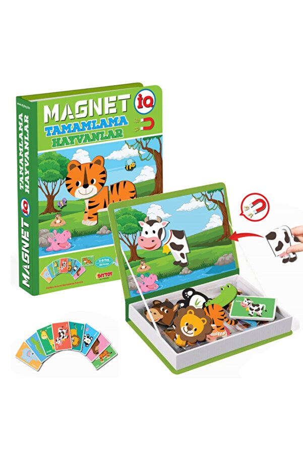 Diytoy Magnet Iq Hayvanlar Tamamlama Kartları Manyetik Puzzle