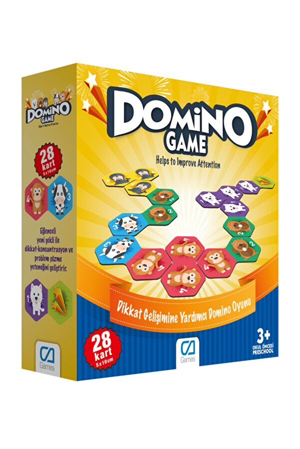 CA Games Domino Game (28 Kart) (ca.10015) & Dikkat Gelişimine Yardımcı Domino Oyunu