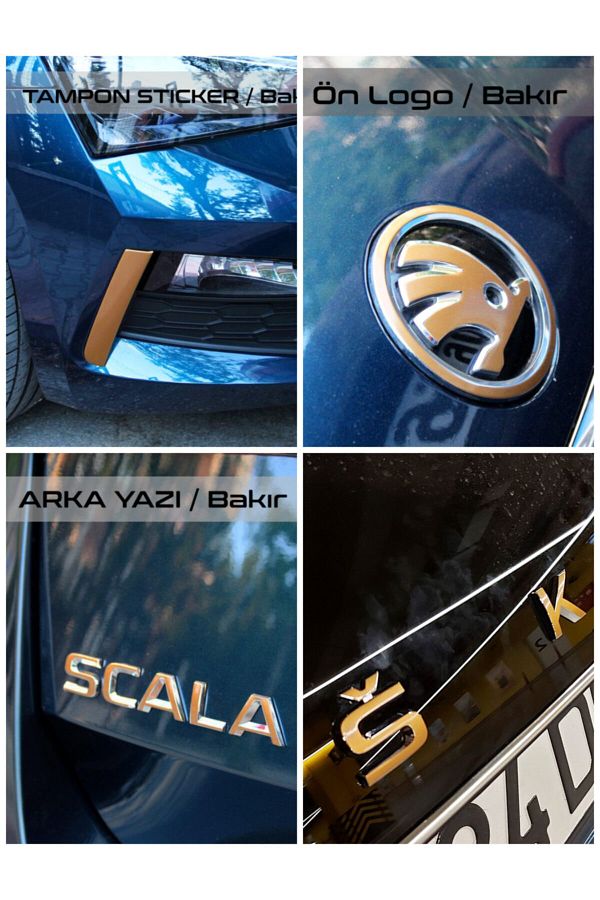 GRAFİCAR-Skoda Scala Emblem/bumper Sticker Set 1