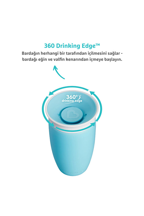 Munchkin Mucize 360° Alıştırma Bardağı, 12ay , 296ml Mavi