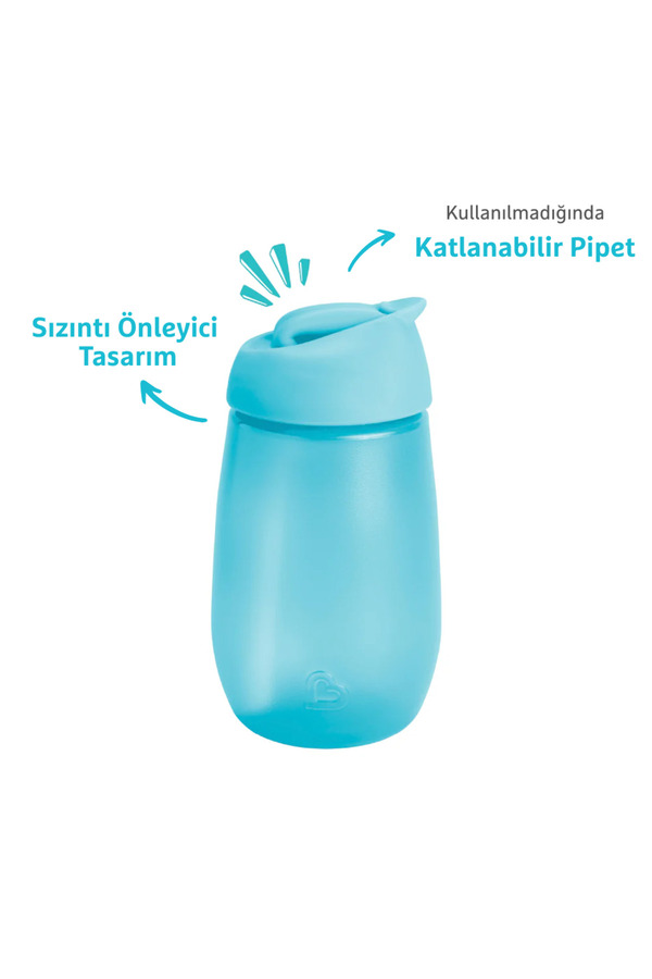 Munchkin Simple Clean Yıkanabilir Pipetli Alıştırma Bardağı | 296 ml | 12 Ay+ | Mavi | BPA İçermez