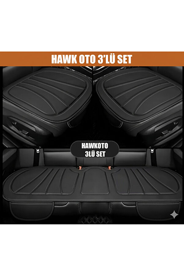 HAWK Oto Oto Koltuk Minderi & Koltuk Koruma Kılıfı – Ön Arka 3 Parça Set