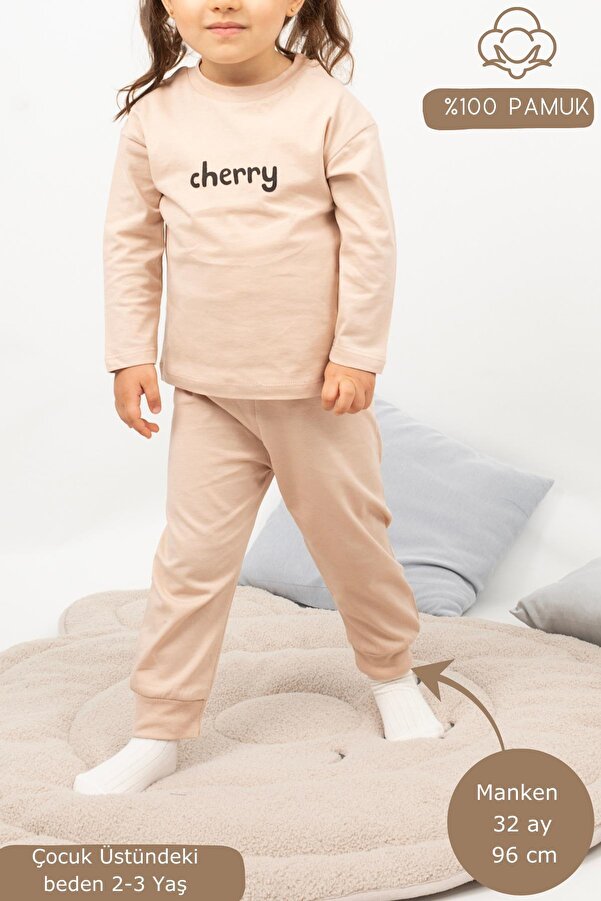 Vauva Kız Erkek Çocuk Pijama Takımı Uzun Kollu %100 Pamuklu Pijama Takımı