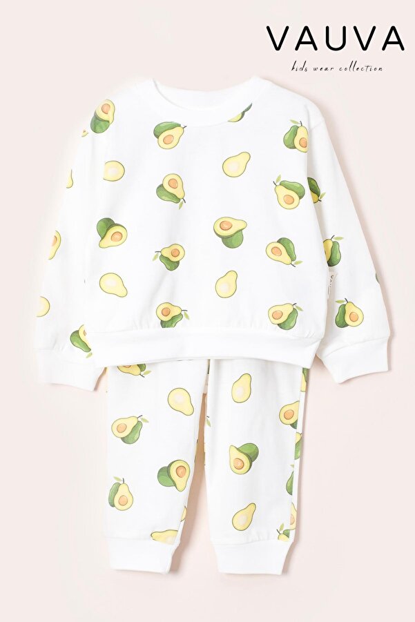 Vauva Pijama Takımı Uzun Kollu Baskılı Kız Erkek Bebek Çocuk Pijama Takımı