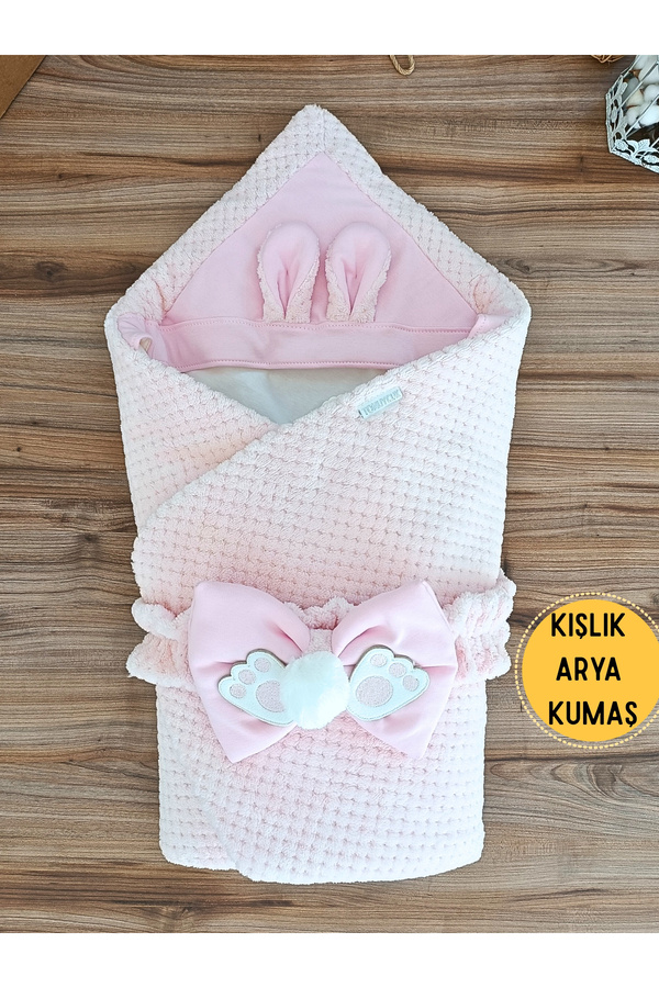 Tomuycuk Kız Erkek Bebek Battaniyesi Kışlık %100 Pamuklu Dış Kundak Yenidoğan Hastane Çıkışı Örtü