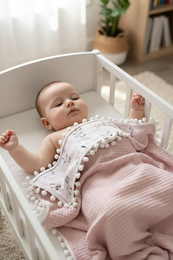 FG Store %100 Pamuk Çok Amaçlı Çift Katlı Müslin Battaniye (80X100)