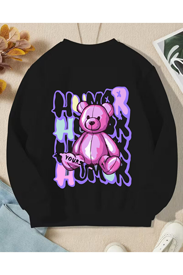 haha Çocuklar için Oversize Kapüşonsuz Sweatshirt