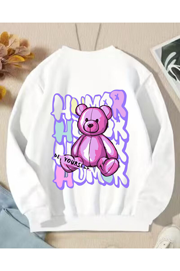 haha Çocuklar için Oversize Kapüşonsuz Sweatshirt