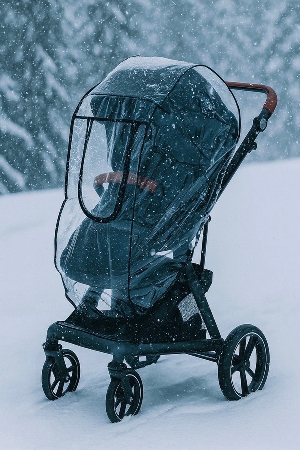 MorPort Fermuarlı Bebek Arabası Yağmurluğu Siyah Bütün Bebek Arabalarına Uyumludur FERMUARLI-PENCERELİ