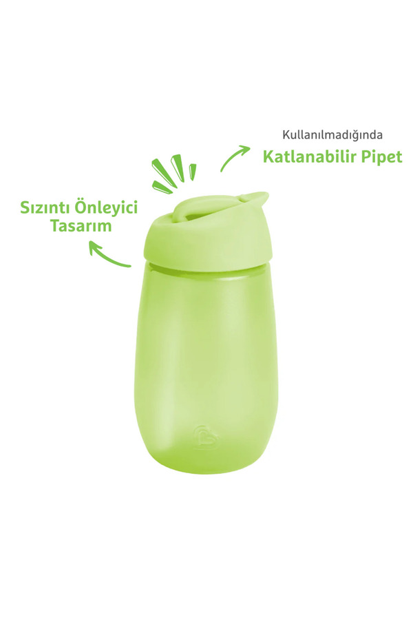 Munchkin Simple Clean Yıkanabilir Pipetli Alıştırma Bardağı | 296 ml | 12 Ay+ | Yeşil | BPA İçermez